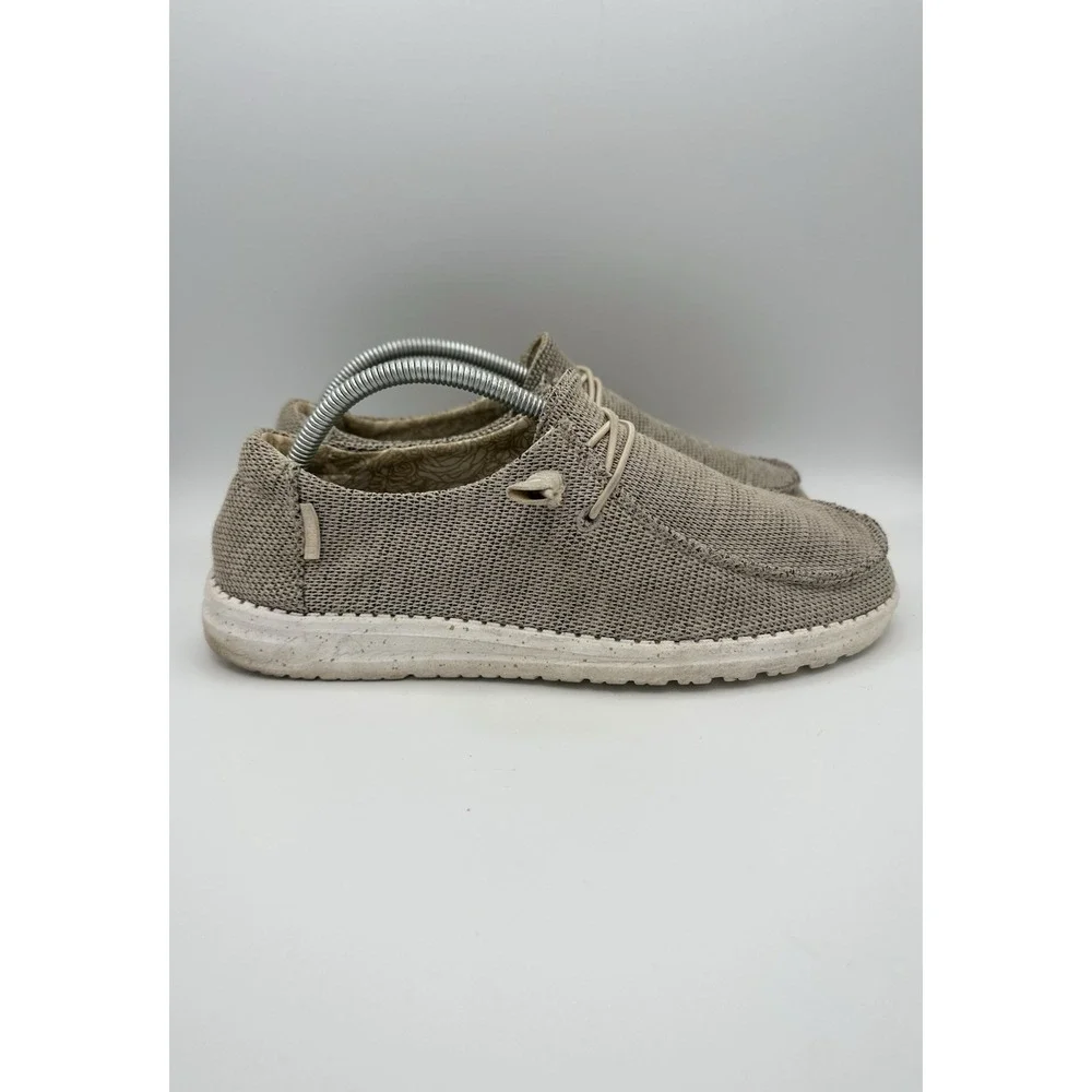 Hey Dude Women's Shoes Wendy Sox Sand Beige Size 10 Slip On White Sole Casual